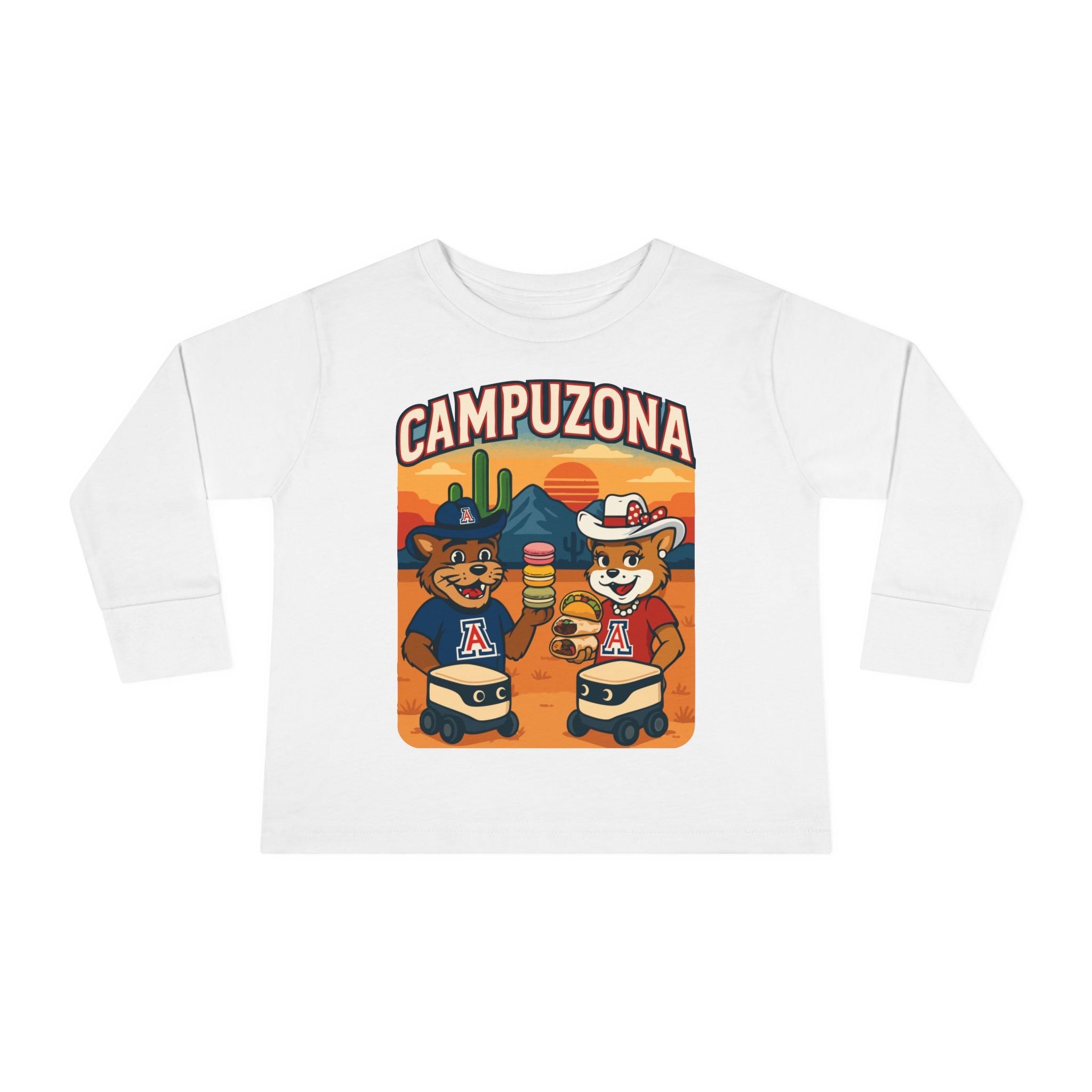CAMPUZONA Toddler Foodie Long Sleeve Tee