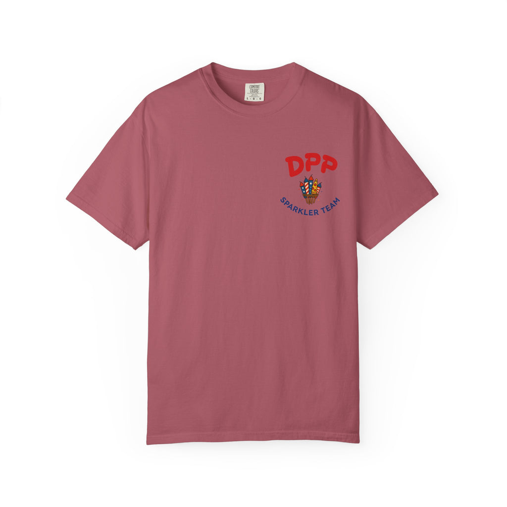 Dinosaur Pizza Party Sparkler Team Shirt