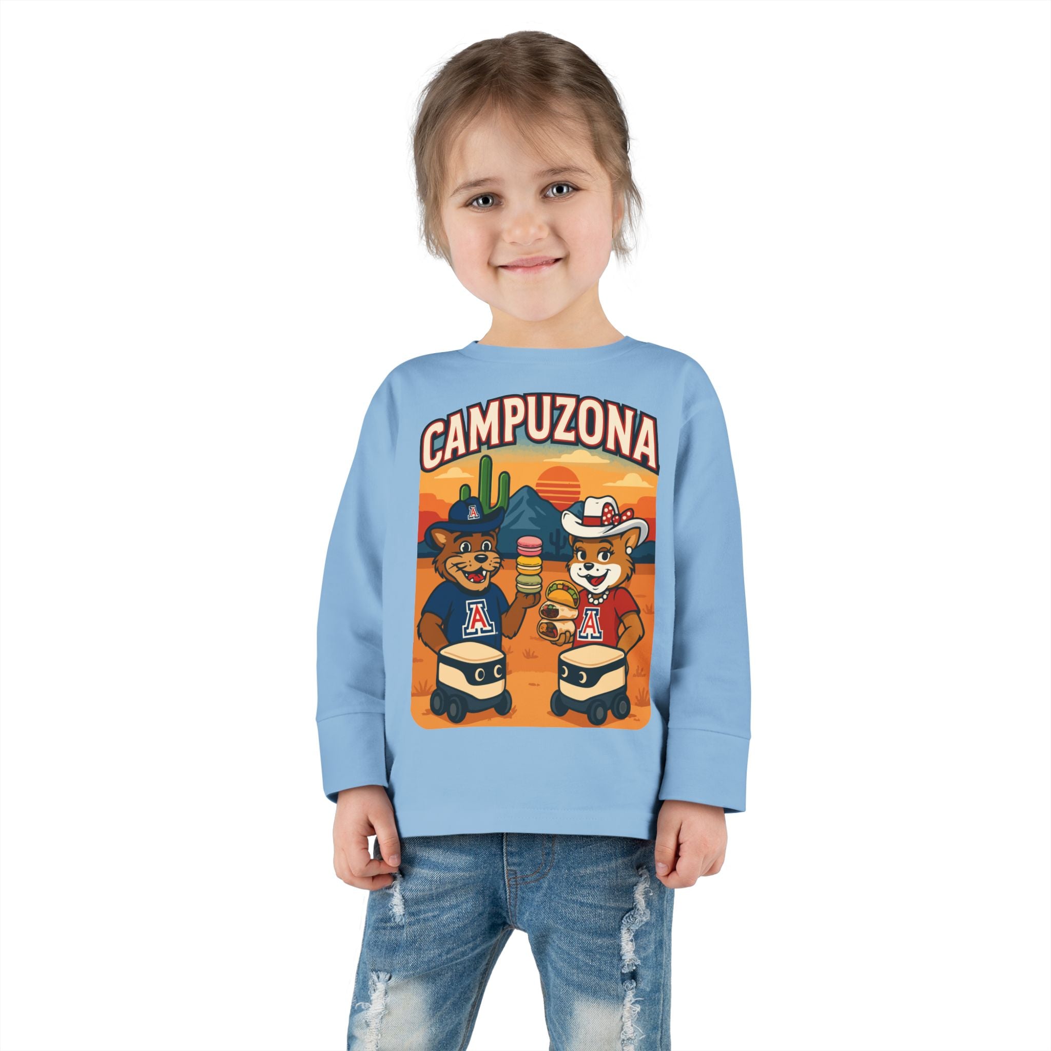 CAMPUZONA Toddler Foodie Long Sleeve Tee