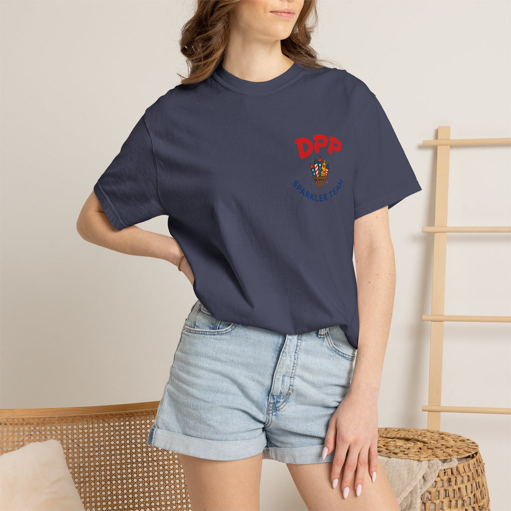 Dinosaur Pizza Party Sparkler Team Shirt
