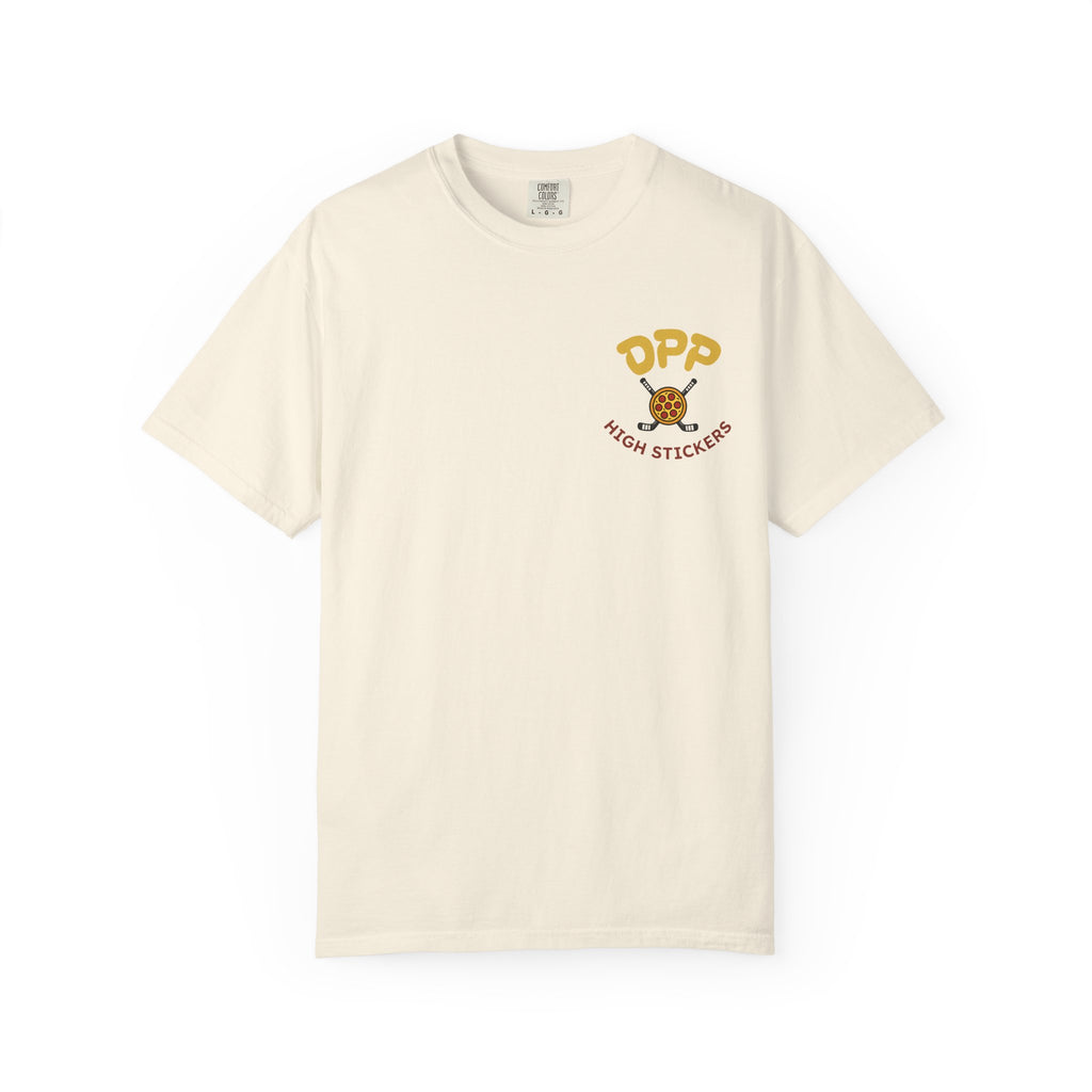 Dinosaur Pizza Party High Stickers Shirt