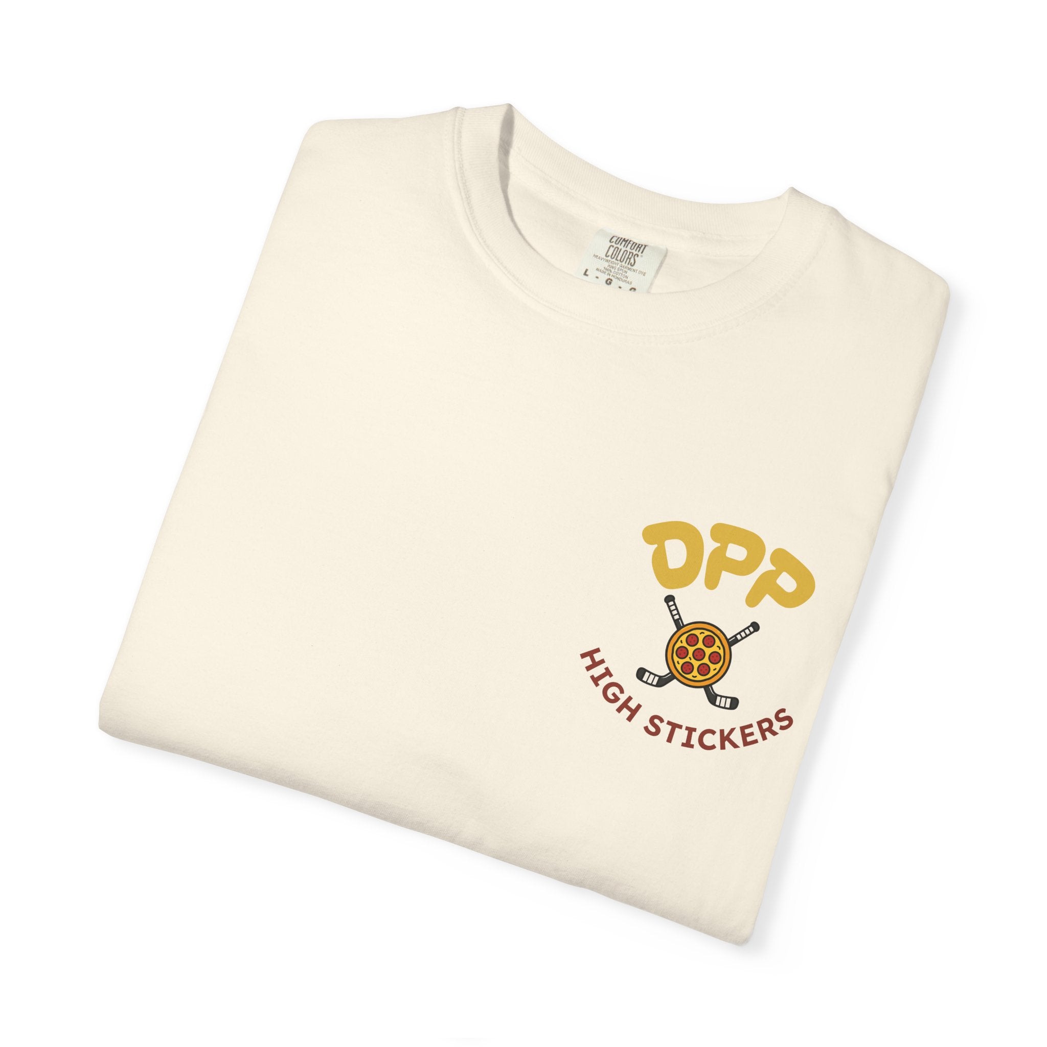 Dinosaur Pizza Party High Stickers Shirt