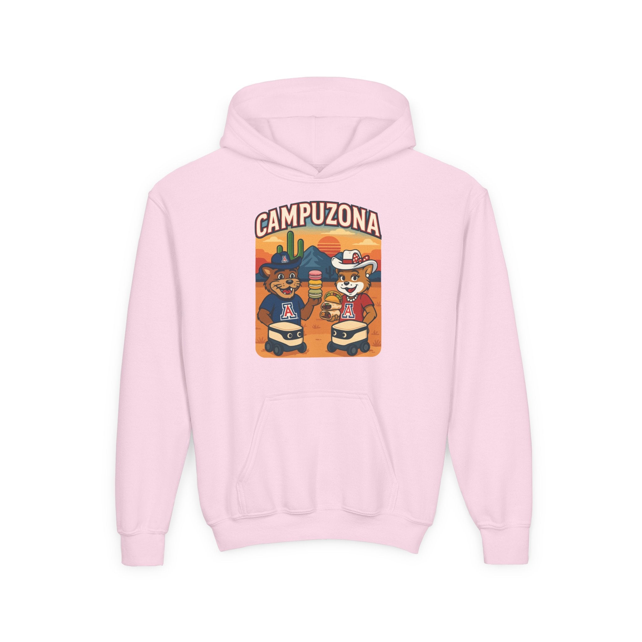 CAMPUZONA Kid's Foodie Hoodie – Dinosaur Pizza Party