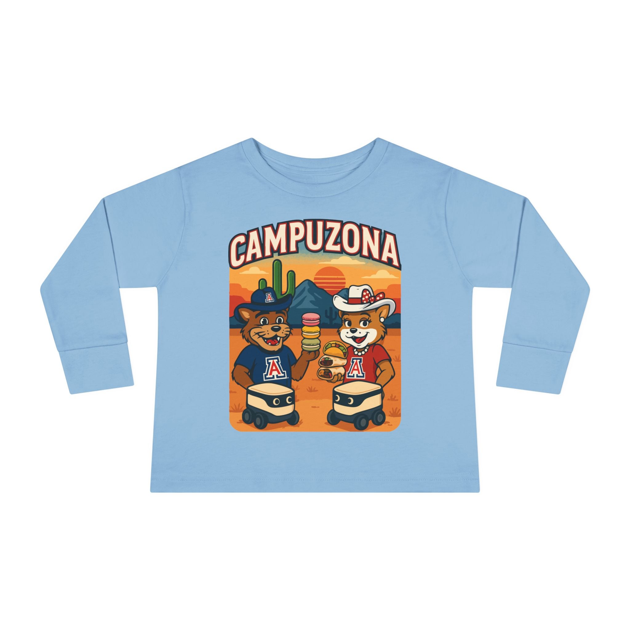 CAMPUZONA Toddler Foodie Long Sleeve Tee