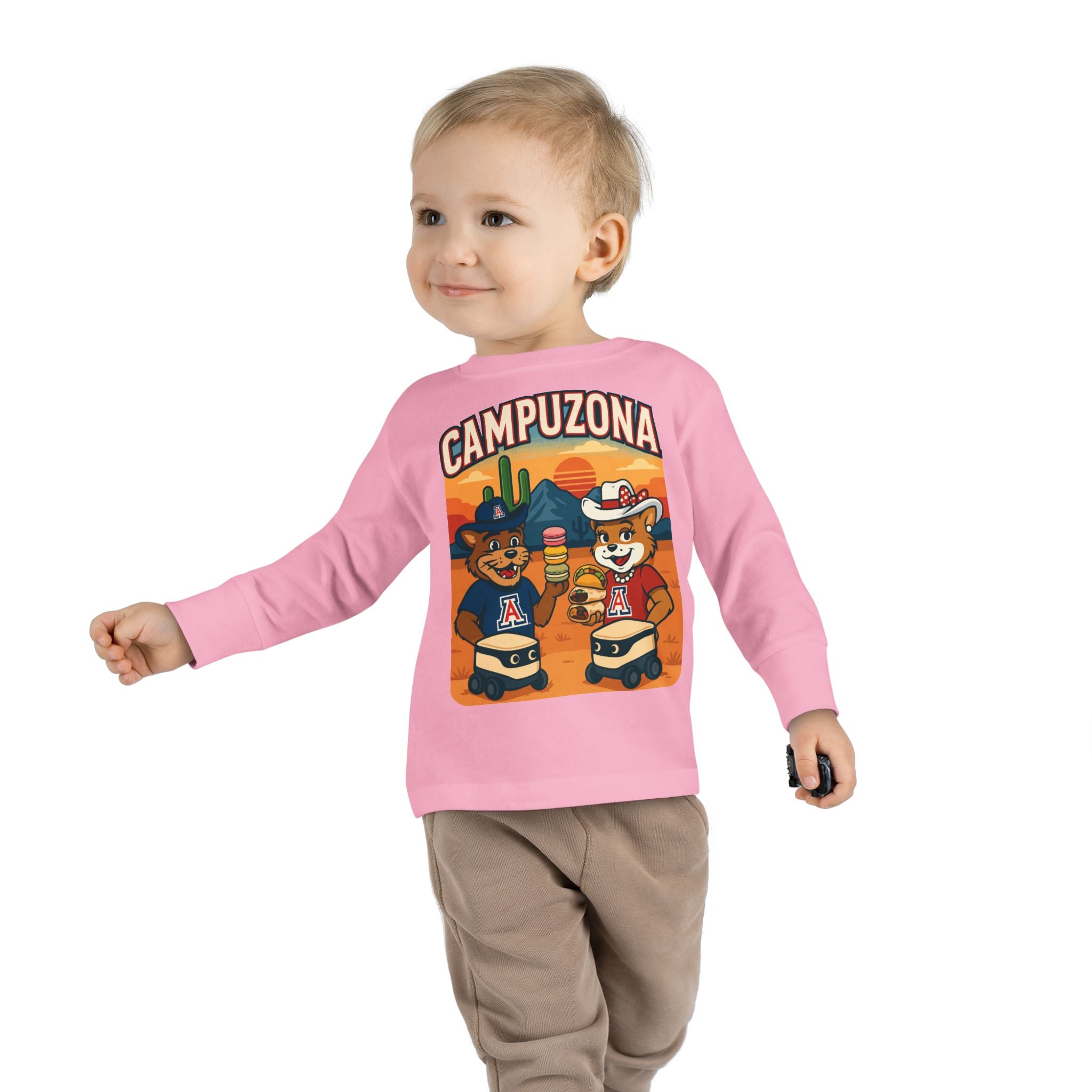 CAMPUZONA Toddler Foodie Long Sleeve Tee
