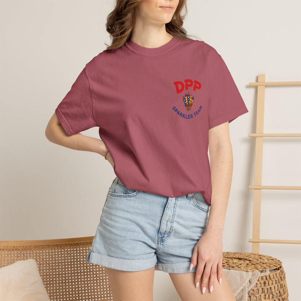 Dinosaur Pizza Party Sparkler Team Shirt