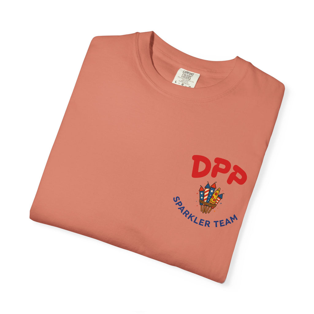 Dinosaur Pizza Party Sparkler Team Shirt