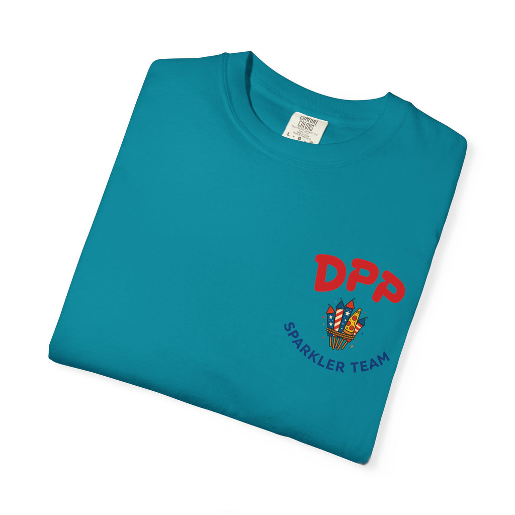 Dinosaur Pizza Party Sparkler Team Shirt