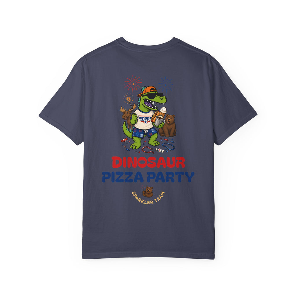 Dinosaur Pizza Party Sparkler Team Shirt