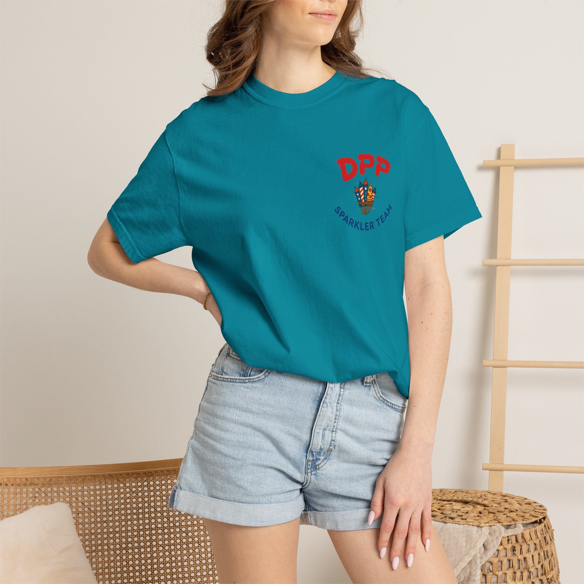 Dinosaur Pizza Party Sparkler Team Shirt