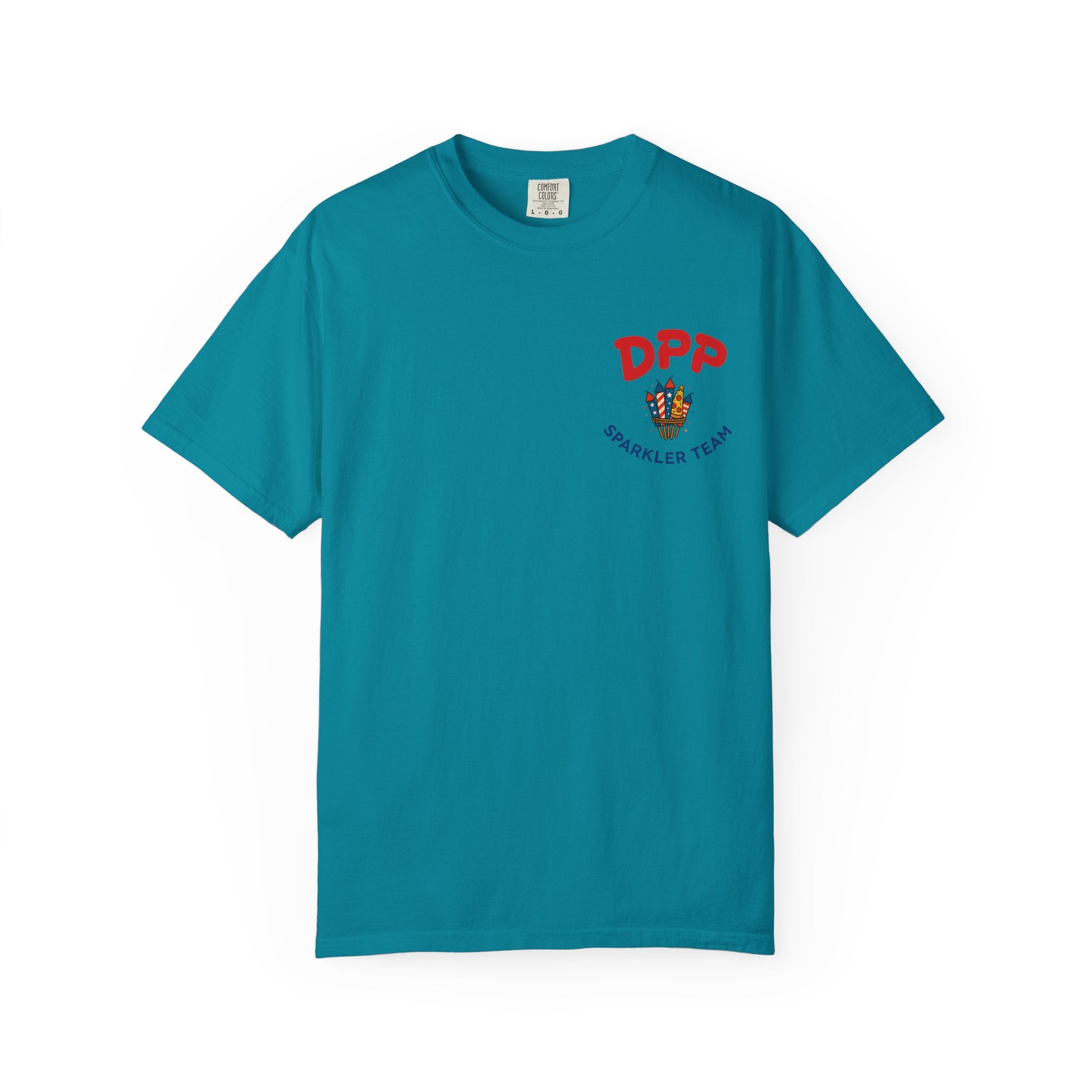 Dinosaur Pizza Party Sparkler Team Shirt