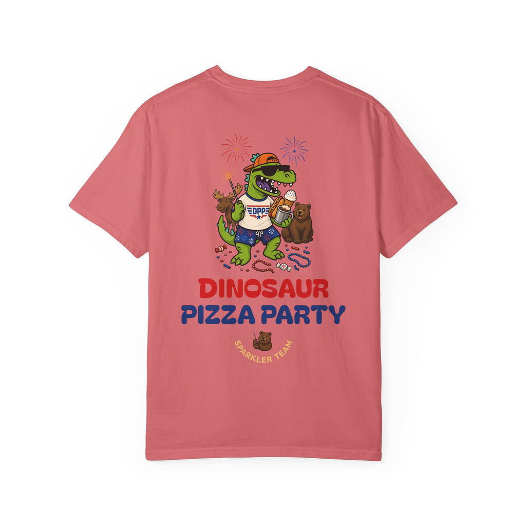 Dinosaur Pizza Party Sparkler Team Shirt